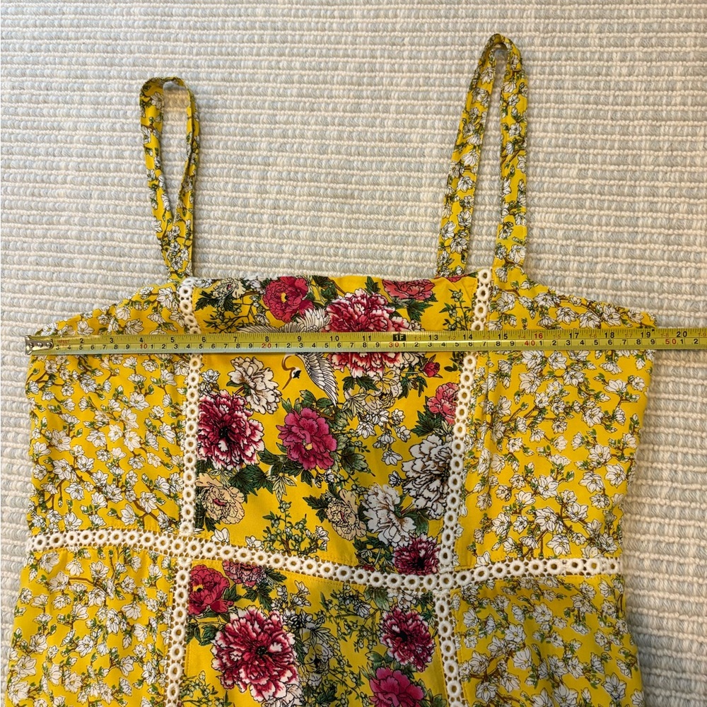 Anthropologie maxi dress Farm Rio size L yellow floral Cantonal maxi sold out - Picture 8 of 16
